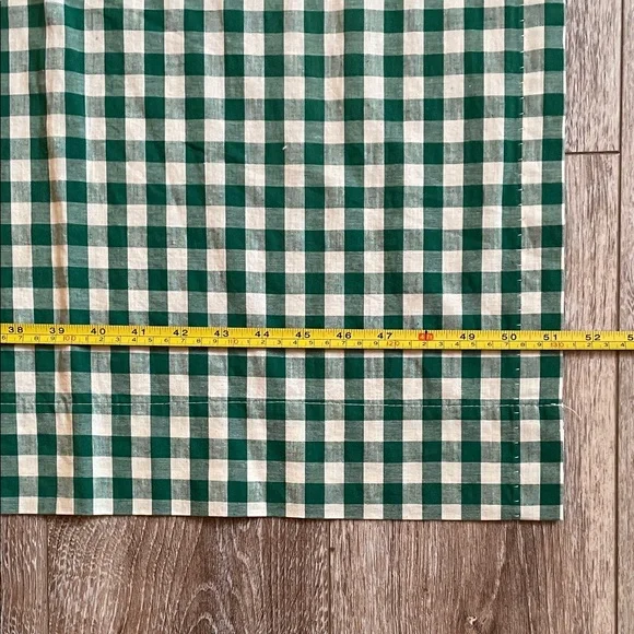 Country Curtains Green and White Gingham Curtain Panels (2) Made in USA - Picture 5 of 6